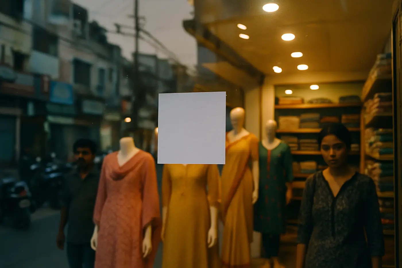 A shop window with a OneKite code applied to the glass